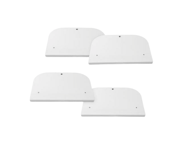 set of four white motorhome satellite dome mounting feet 